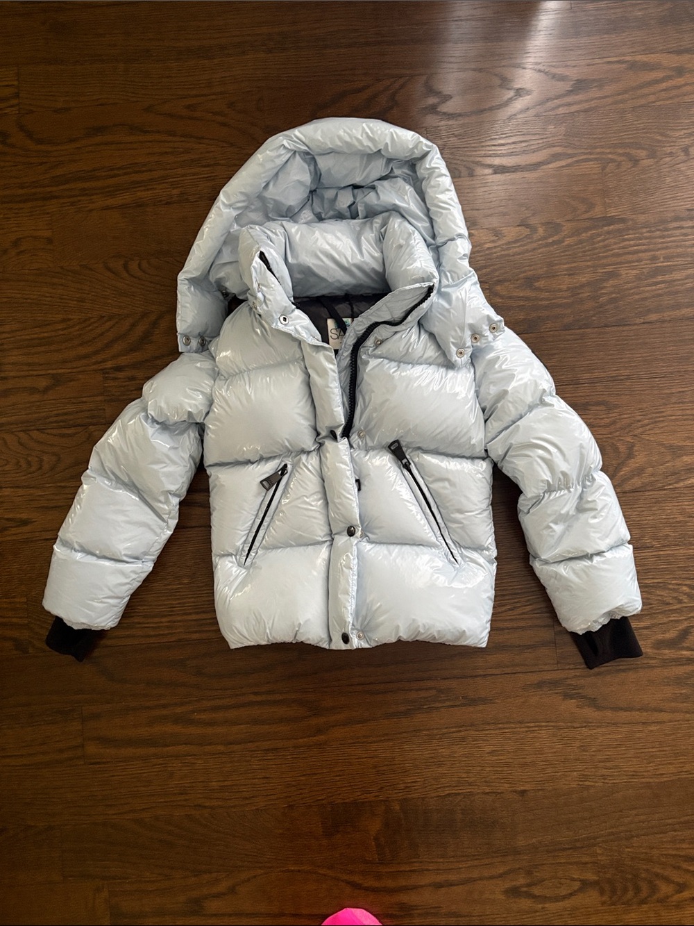 SAM. Kids Pale Blue Hooded Puffer Jacket
